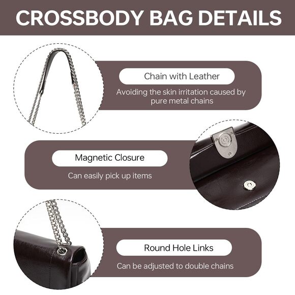 5508 LA FESTIN Leather Crossbody Bag Designer Shoulder Handbags Brown Purse main image 5
